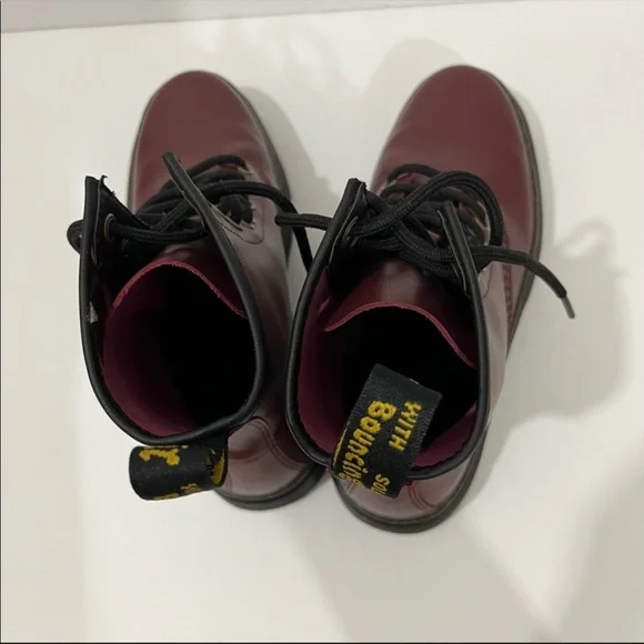 Dr. Martens Zavala Combat Boots Cherry Red 6 - Picture 7 of 12